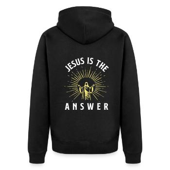 Jesus Christ Christ Religion Religious - Unisex Premium Organic Zip Hoodie - black - Back - Nico (187cm)