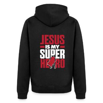 Jésus-Christ-Christ Religion Religieuse - Veste à capuche bio Premium Unisexe - noir - Dos - Nico (187cm)