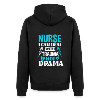 Nurse Nurse - Unisex Premium Organic Zip Hoodie - black - Back - Nico (187cm)