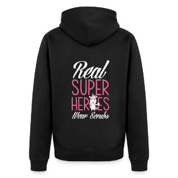 Nurse Nurse - Unisex Premium Organic Zip Hoodie - black - Back - Nico (187cm)