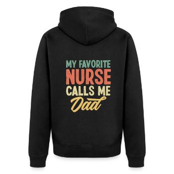 Nurse Nurse - Unisex Premium Organic Zip Hoodie - black - Back - Nico (187cm)