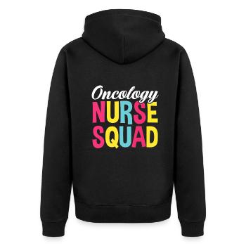 Krankenschwester Pfleger Krankenpfleger - Unisex Premium Bio Zip Hoodie - Schwarz - Hinten - Nico (187cm)
