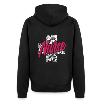Nurse Nurse - Unisex Premium Organic Zip Hoodie - black - Back - Nico (187cm)