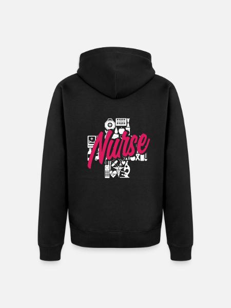 Nurse Nurse - Unisex Premium Organic Zip Hoodie - black