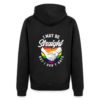LGBT Pride LGBTQ Pride - Unisex Premium Bio Zip Hoodie - Schwarz - Hinten - Nico (187cm)