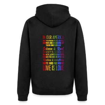LGBT Pride LGBTQ Pride - Unisex Premium Organic Zip Hoodie - black - Back - Nico (187cm)