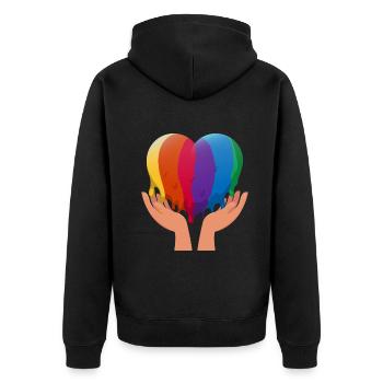 LGBT Pride LGBTQ Pride - Unisex Premium Bio Zip Hoodie - Schwarz - Hinten - Nico (187cm)