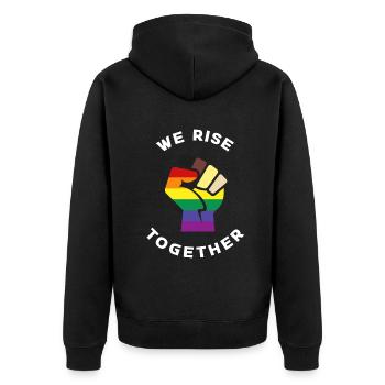LGBT Pride LGBTQ Pride - Unisex Premium Bio Zip Hoodie - Schwarz - Hinten - Nico (187cm)