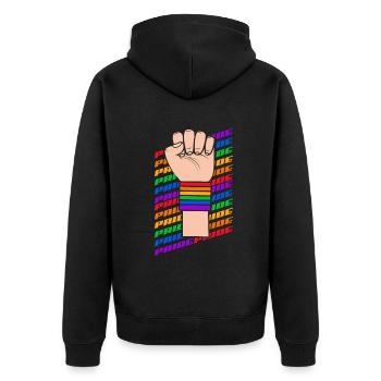 LGBT Pride LGBTQ Pride - Unisex Premium Bio Zip Hoodie - Schwarz - Hinten - Nico (187cm)
