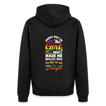 LGBT Pride LGBTQ Pride - Unisex Premium Bio Zip Hoodie - Schwarz - Hinten - Nico (187cm)