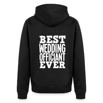 Standesbeamter Standesbeamtin Hochzeit - Unisex Premium Bio Zip Hoodie - Schwarz - Hinten - Nico (187cm)