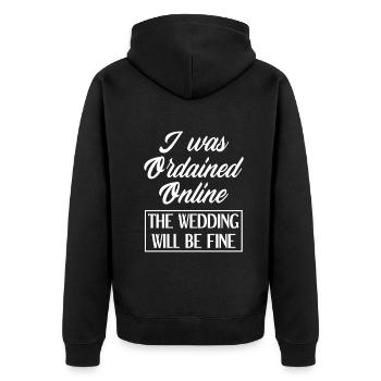 Standesbeamter Standesbeamtin Hochzeit - Unisex Premium Bio Zip Hoodie - Schwarz - Hinten - Nico (187cm)