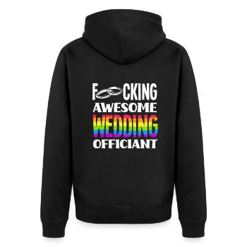 Standesbeamter Standesbeamtin Hochzeit - Unisex Premium Bio Zip Hoodie - Schwarz - Hinten - Nico (187cm)