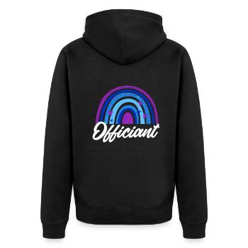 Standesbeamter Standesbeamtin Hochzeit - Unisex Premium Bio Zip Hoodie - Schwarz - Hinten - Nico (187cm)
