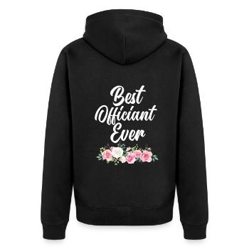 Standesbeamter Standesbeamtin Hochzeit - Unisex Premium Bio Zip Hoodie - Schwarz - Hinten - Nico (187cm)