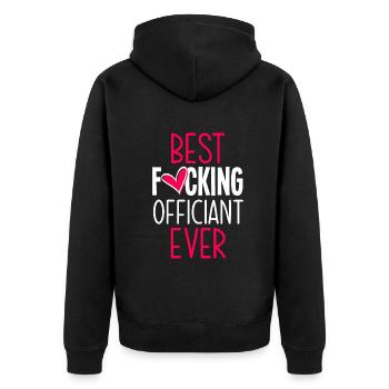 Standesbeamter Standesbeamtin Hochzeit - Unisex Premium Bio Zip Hoodie - Schwarz - Hinten - Nico (187cm)