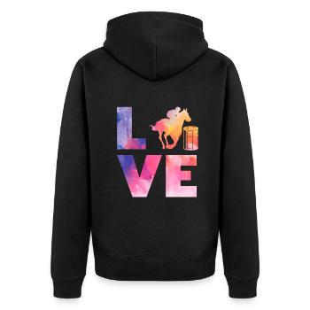 Fun Horse Racing Horse Racing Gift Idea - Unisex Premium Organic Zip Hoodie - black - Back - Nico (187cm)