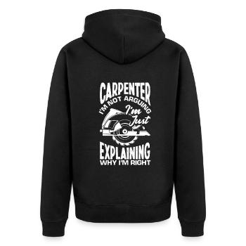 Drôle de menuisier Charpentier Charpentier Charpentier Charpentier - Veste à capuche bio Premium Unisexe - noir - Dos - Nico (187cm)