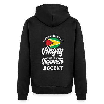 Funny Gift To Guyanese Heritage - Unisex Premium Organic Zip Hoodie - black - Back - Nico (187cm)