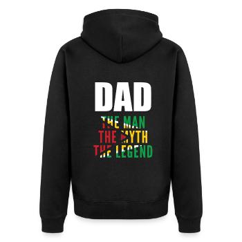 Guyanese Dad Guyana - Unisex Premium Bio Zip Hoodie - Schwarz - Hinten - Nico (187cm)