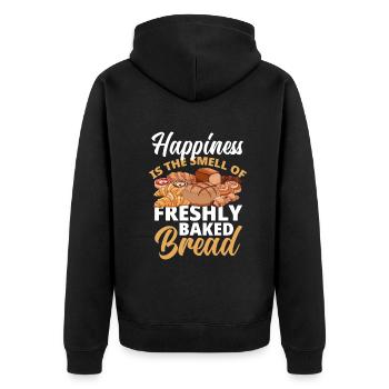 Lustiges Hobby Bäcker Geschenk - Unisex Premium Bio Zip Hoodie - Schwarz - Hinten - Nico (187cm)
