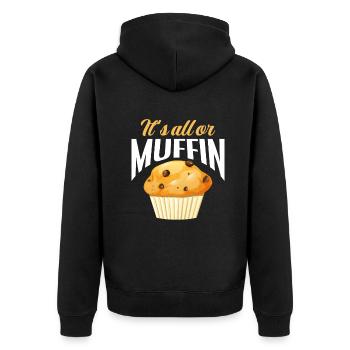 Lustiges Hobby Bäcker Geschenk - Unisex Premium Bio Zip Hoodie - Schwarz - Hinten - Nico (187cm)