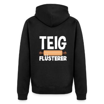 Teig Flüsterer Lustiges Bäcker Backen Geschenk - Unisex Premium Bio Zip Hoodie - Schwarz - Hinten - Nico (187cm)