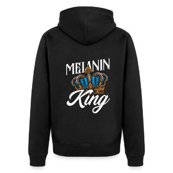 Melanin Afroamerikanisch Afroamerikanische Frau - Unisex Premium Bio Zip Hoodie - Schwarz - Hinten - Nico (187cm)