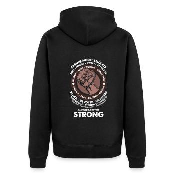 Melanin Afroamerikanisch Afroamerikanische Frau - Unisex Premium Bio Zip Hoodie - Schwarz - Hinten - Nico (187cm)