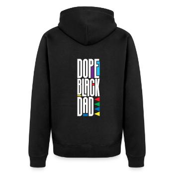 Melanin Afroamerikanisch Afroamerikanische Frau - Unisex Premium Bio Zip Hoodie - Schwarz - Hinten - Nico (187cm)