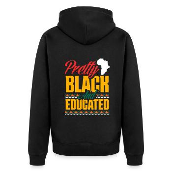 Melanin Afroamerikanisch Afroamerikanische Frau - Unisex Premium Bio Zip Hoodie - Schwarz - Hinten - Nico (187cm)