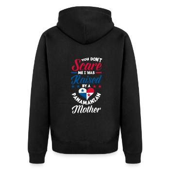 Lustiges Panama Panamaer Panamaerin Geschenk - Unisex Premium Bio Zip Hoodie - Schwarz - Hinten - Nico (187cm)