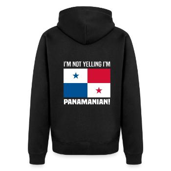 Lustiges Panama Panamaer Panamaerin Geschenk - Unisex Premium Bio Zip Hoodie - Schwarz - Hinten - Nico (187cm)
