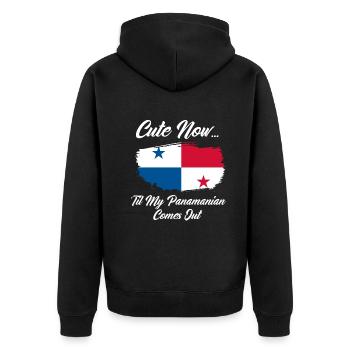 Lustiges Panama Panamaer Panamaerin Geschenk - Unisex Premium Bio Zip Hoodie - Schwarz - Hinten - Nico (187cm)