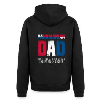 Lustiges Panama Panamaer Panamaerin Geschenk - Unisex Premium Bio Zip Hoodie - Schwarz - Hinten - Nico (187cm)
