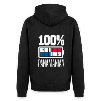 Lustiges Panama Panamaer Panamaerin Geschenk - Unisex Premium Bio Zip Hoodie - Schwarz - Hinten - Nico (187cm)