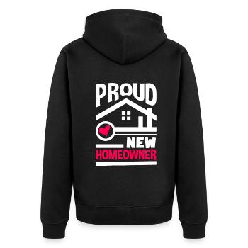 Homeowner Home Purchase Gift - Unisex Premium Organic Zip Hoodie - black - Back - Nico (187cm)