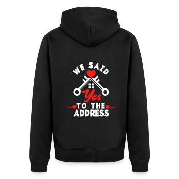 Homeowner Home Purchase Gift - Unisex Premium Organic Zip Hoodie - black - Back - Nico (187cm)