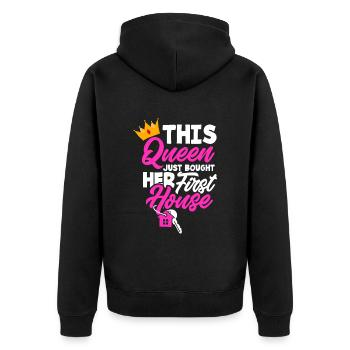 Homeowner Home Purchase Gift - Unisex Premium Organic Zip Hoodie - black - Back - Nico (187cm)