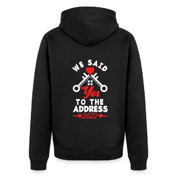 Homeowner Home Purchase Gift - Unisex Premium Organic Zip Hoodie - black - Back - Nico (187cm)