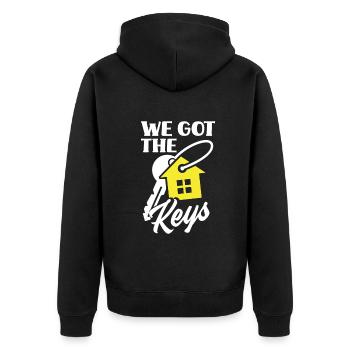 Homeowner Home Purchase Gift - Unisex Premium Organic Zip Hoodie - black - Back - Nico (187cm)