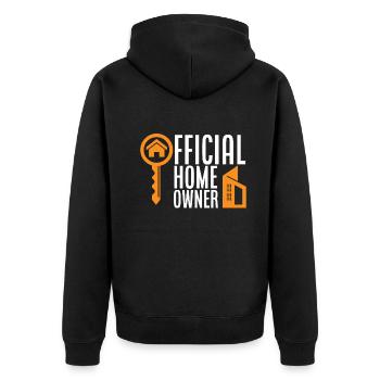 Homeowner Home Purchase Gift - Unisex Premium Organic Zip Hoodie - black - Back - Nico (187cm)