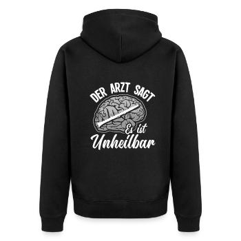 Lustiges Klarinette Klarinettist Geschenk - Unisex Premium Bio Zip Hoodie - Schwarz - Hinten - Nico (187cm)