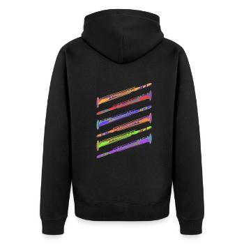 Lustiges Klarinette Klarinettist Geschenk - Unisex Premium Bio Zip Hoodie - Schwarz - Hinten - Nico (187cm)