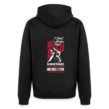 Jiu Jitsu Jiu Jitsu Jiu Jitsu - Unisex Premium Bio Zip Hoodie - Schwarz - Hinten - Nico (187cm)