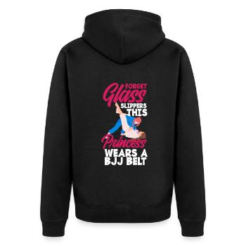 Jiu Jitsu Jiu Jitsu Jiu Jitsu - Unisex Premium Bio Zip Hoodie - Schwarz - Hinten - Nico (187cm)