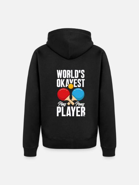 Fun Table Tennis Gift - Unisex Premium Organic Zip Hoodie - black