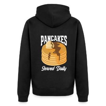 Funny Pancake Pancakes Gift - Unisex Premium Organic Zip Hoodie - black - Back - Nico (187cm)