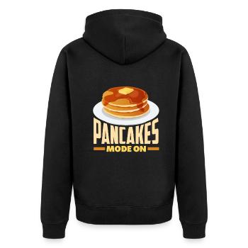 Funny Pancake Pancakes Gift - Unisex Premium Organic Zip Hoodie - black - Back - Nico (187cm)