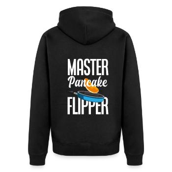 Funny Pancake Pancakes Gift - Unisex Premium Organic Zip Hoodie - black - Back - Nico (187cm)